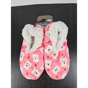 Comfies Westie Dog Slippers One Size Fits Most Sherpa Lined New 1265